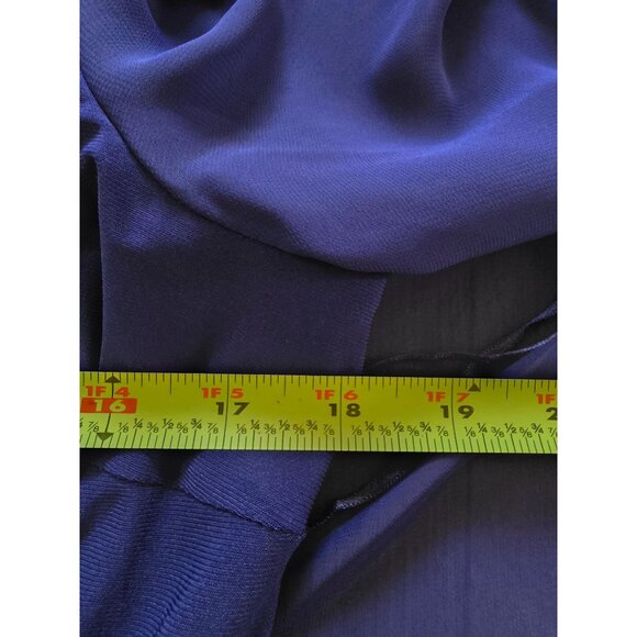 MSK Womens Chiffon Cold Shoulder Dress L Blue With Rhinestone Straps - Picture 10 of 10